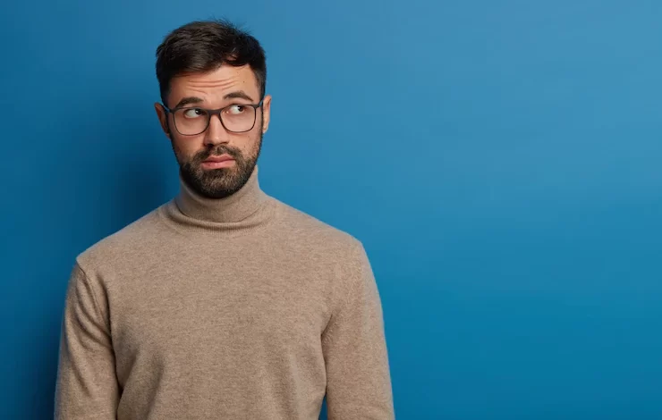 thoughtful bearded guy focused with unaware expression 273609 36883