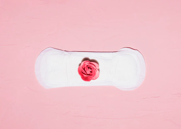 top view sanitary towel with flowers 23 2148163052