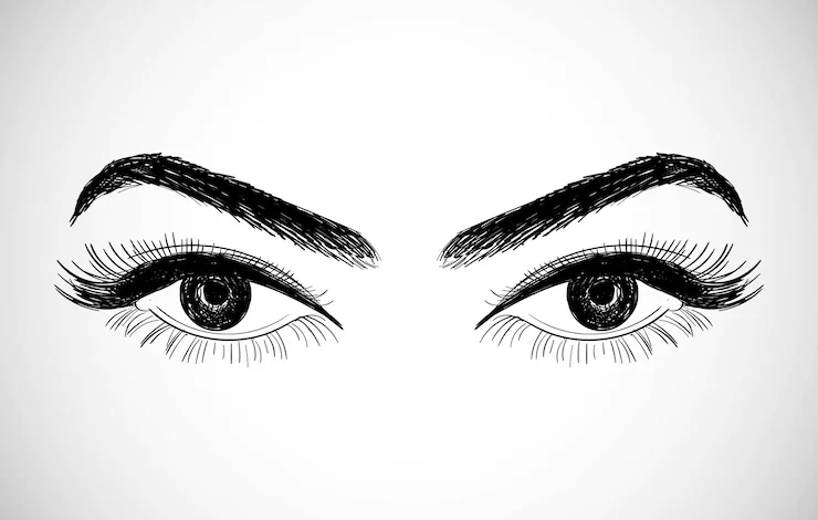 beautiful hand drawn eyes sketch design 1035 20279