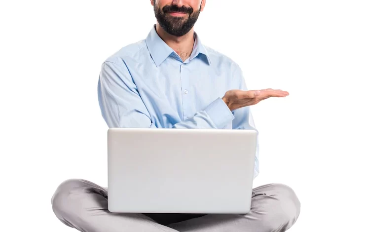 man with laptop presenting something 1368 5030